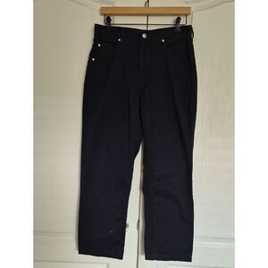 Valentino Women's Dark Navy Straight Wide Leg Jeans